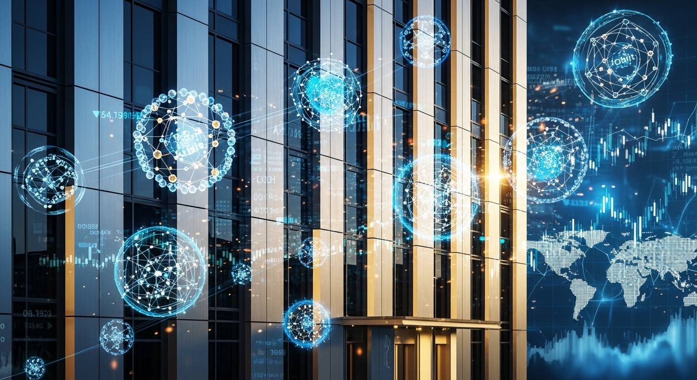 JP모건의 양자컴퓨팅 투자와 첨단 기술 전략을 상징하는 이미지.