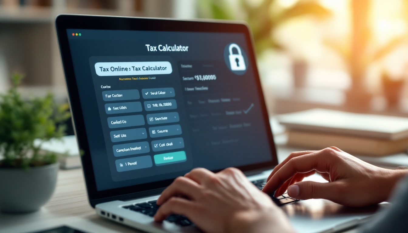온라인 세금 계산기를 활용하는 모습
