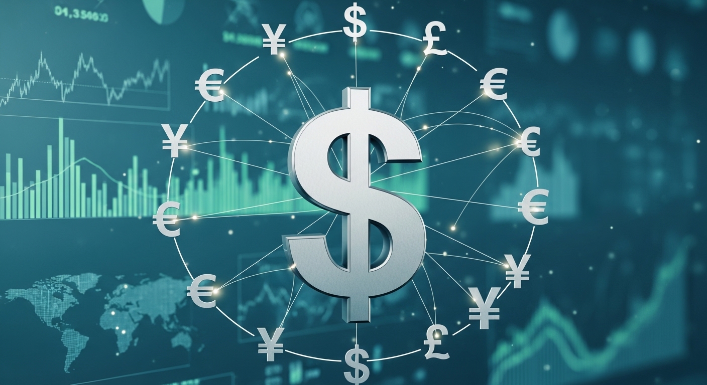 달러인덱스가 여러 주요 통화에 대한 달러의 강도를 보여주며 원달러 환율에 영향을 미치는 모습