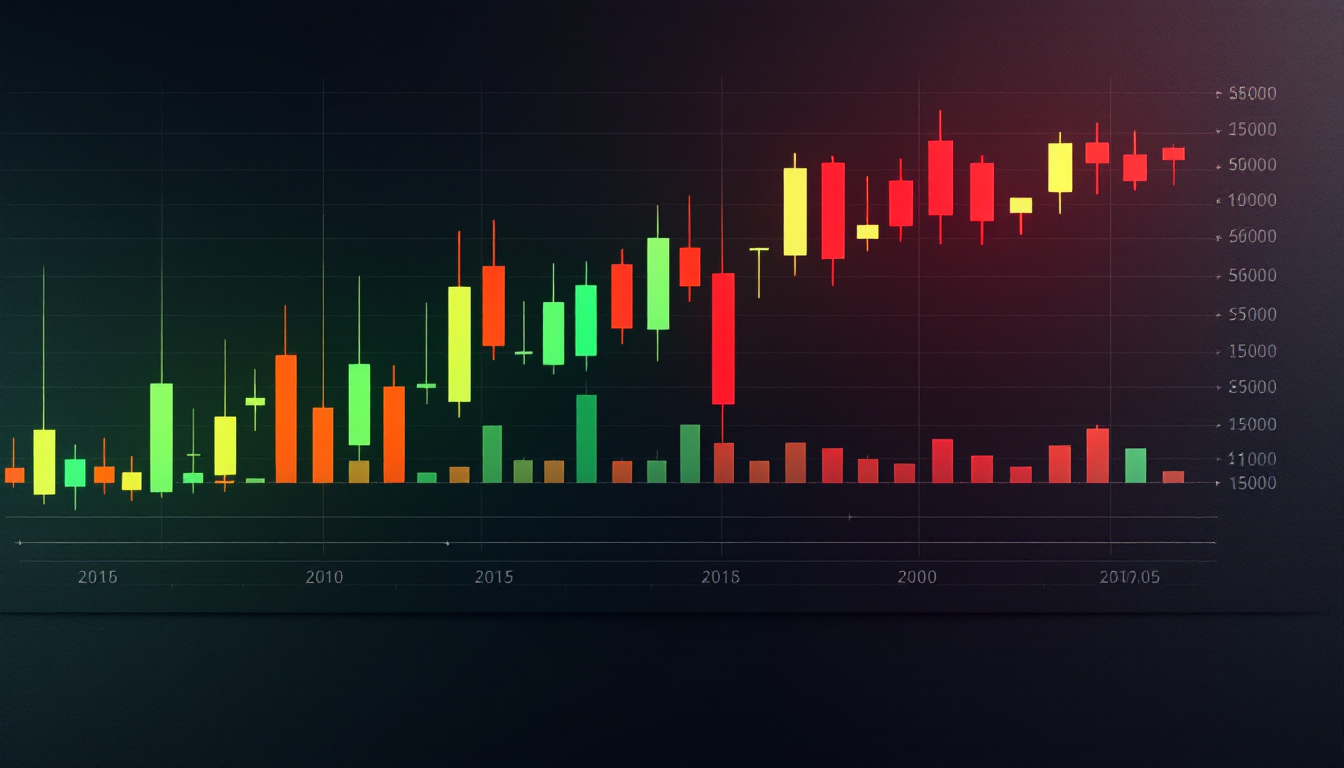 거래량 막대가 강조된 주식 차트