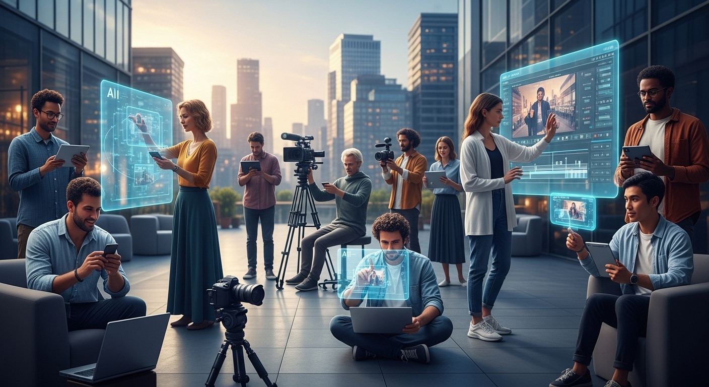 AI 덕분에 영상 제작의 장벽이 낮아져 다양한 사람들이 콘텐츠를 만들고 소비하는 미래의 모습