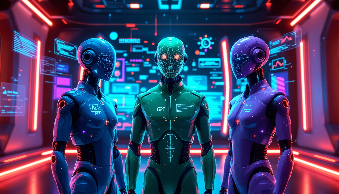 챗GPT Gemini Claude 세 가지 주요 AI 모델이 각자의 특징을 보여주며 비교되는 모습