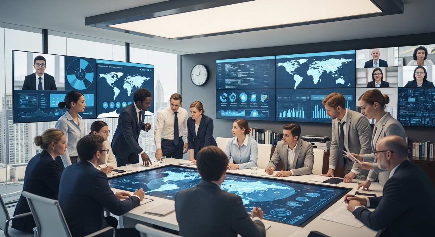 BRICS+ 국가들의 협력과 성장을 통해 다극화되는 글로벌 경제 질서를 보여주는 이미지