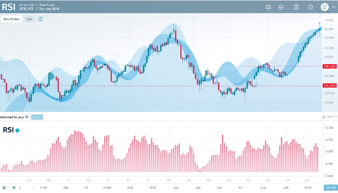 주식 차트 아래 RSI 지표가 과매수와 과매도 구간을 명확히 보여주는 모습